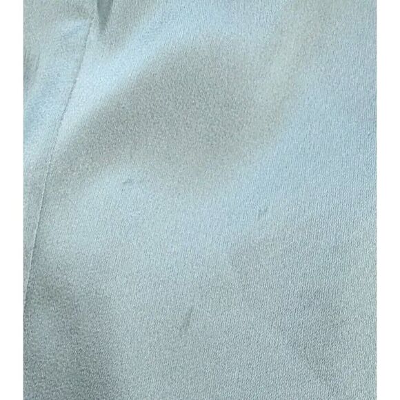 Azazie X Kendall + Kylie Green Sheath Pleated Stretch Satin Floor Length Dress O - Picture 11 of 16